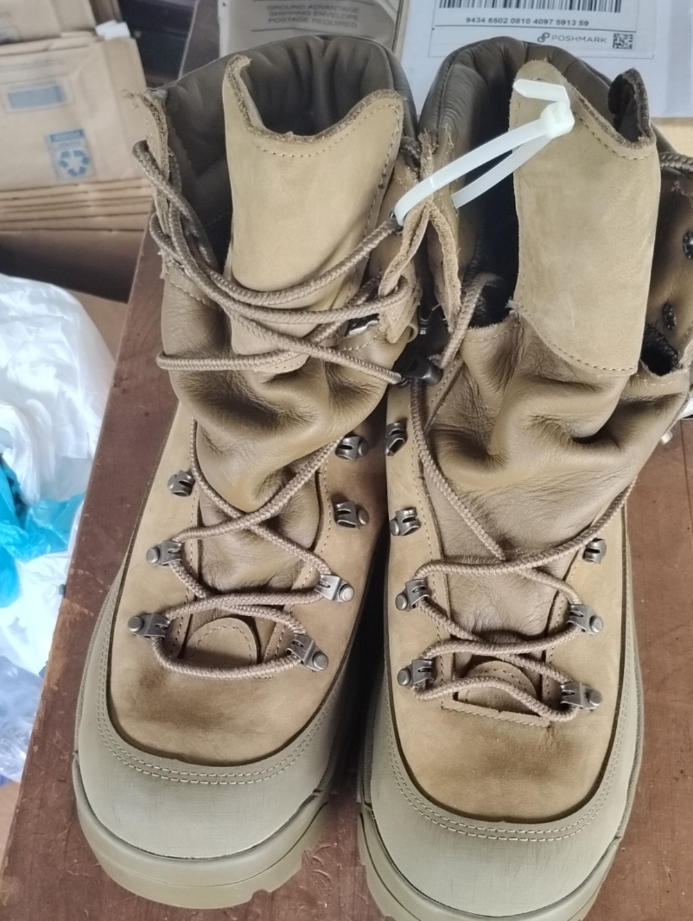 Tactical Military Style Lace-Up Boots in Olive Tan